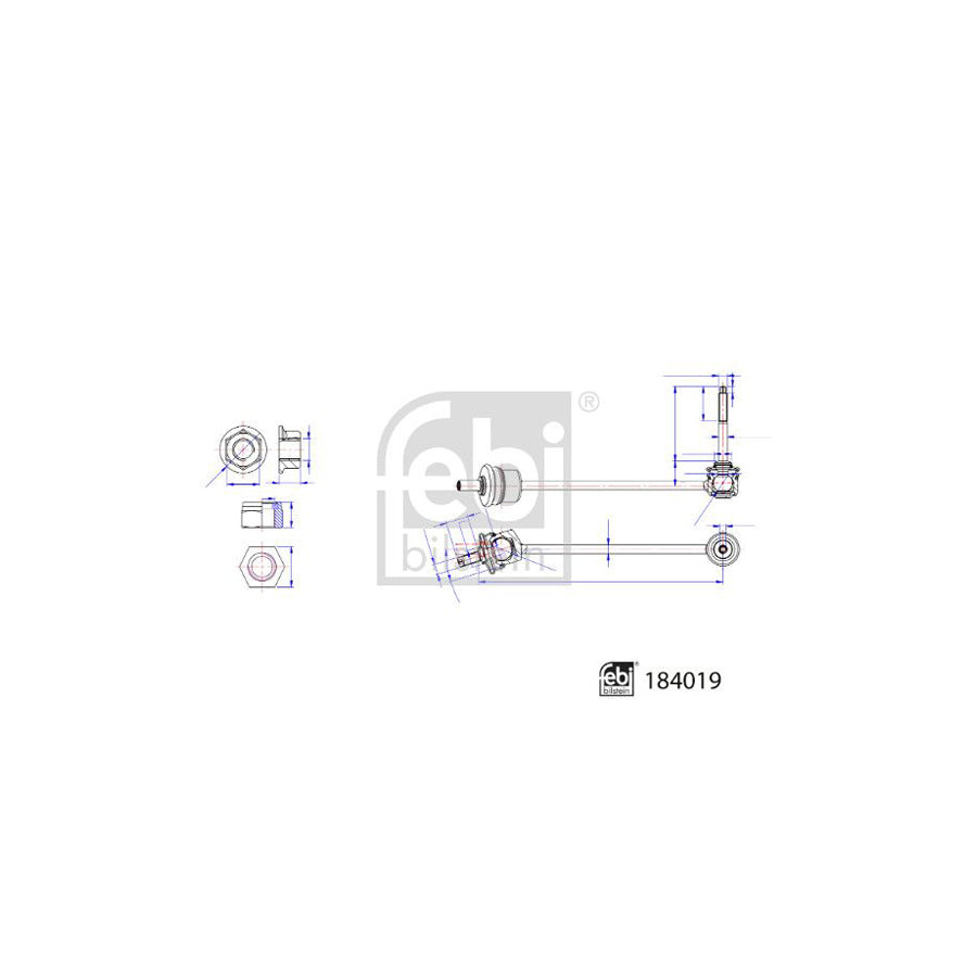 Febi Bilstein 184019 Anti Roll Bar Link Suitable for Mercedes-Benz S-Class