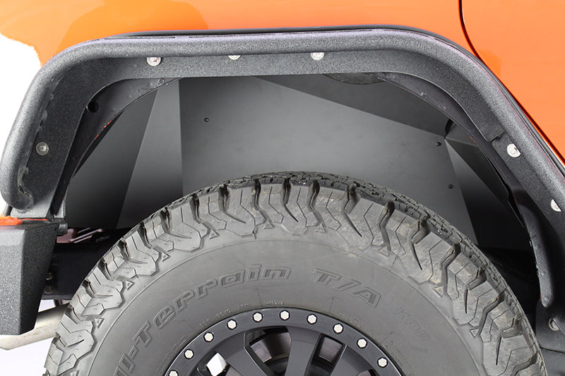 Fishbone Offroad 07-18 Jeep Wrangler JK Aluminum Rear Inner Fenders - Black Powdercoat