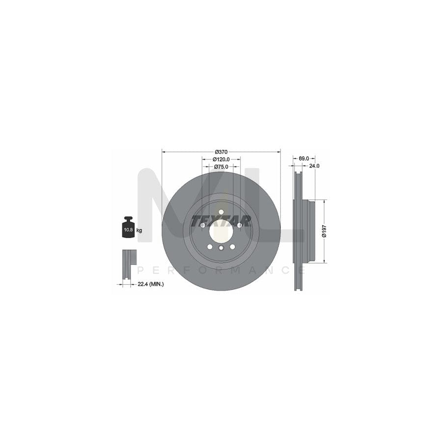 TEXTAR PRO 92270003 Brake Disc Internally Vented, Coated, without wheel hub, without wheel studs | ML Performance Car Parts