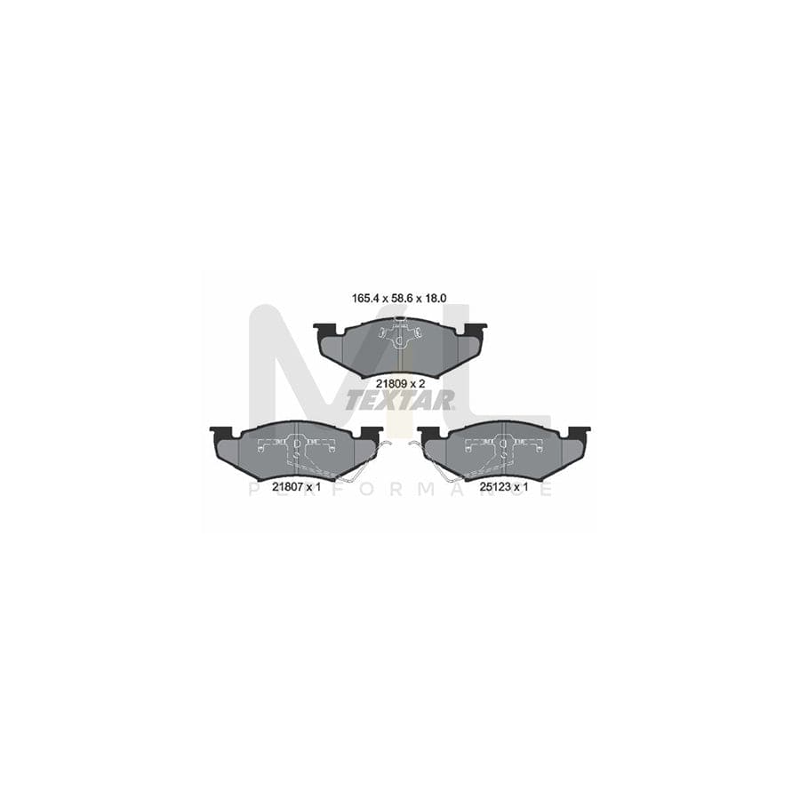 TEXTAR 2180902 Brake pad set not prepared for wear indicator | ML Performance Car Parts