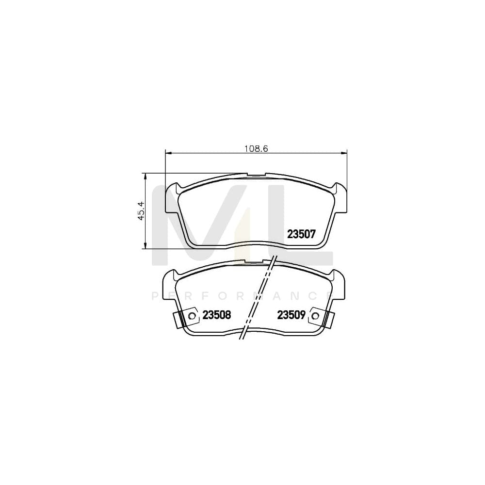Hella 8DB 355 009-631 Brake Pad Set With Acoustic Wear Warning