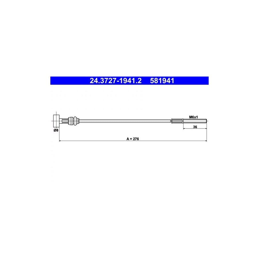 ATE 24.3727-1941.2 Hand Brake Cable for Toyota Corolla Verso (Ar10)