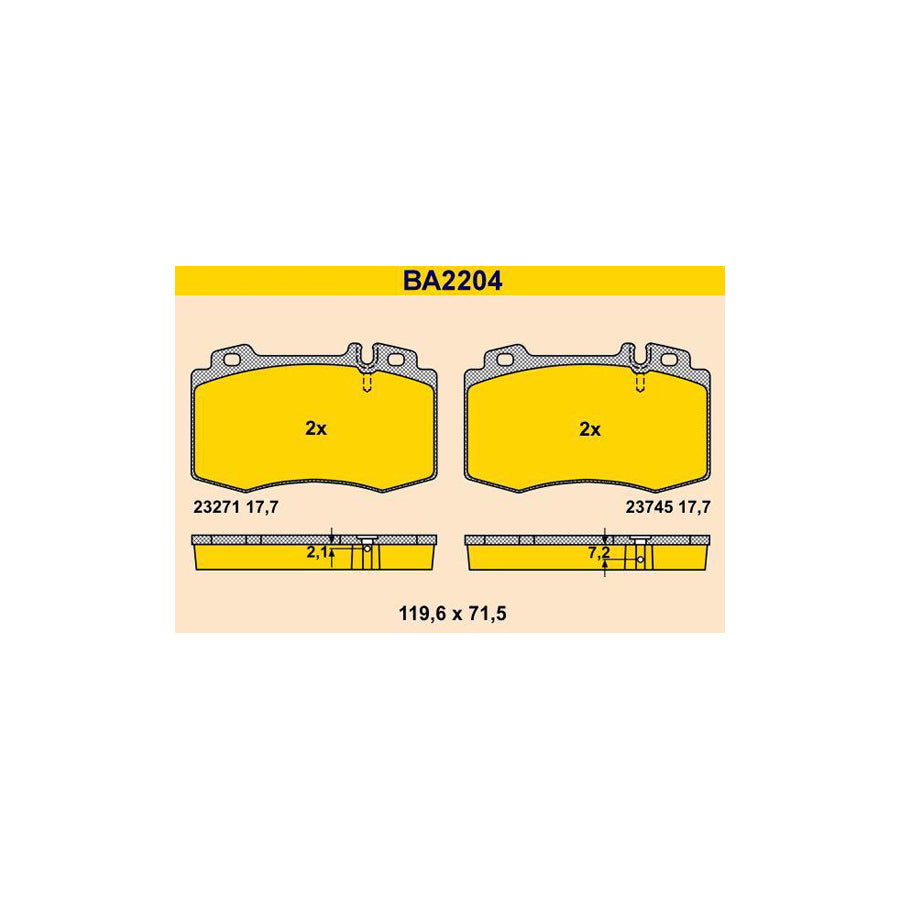 Barum Ba2204 Brake Pad Set