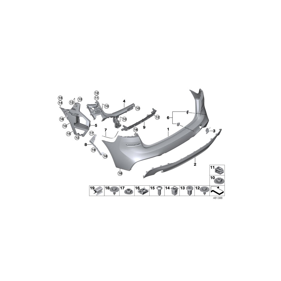 Genuine BMW 51128057910 F45 Guide For Bumper, Side, Right - M - (Inc. 218dX, 216d & 225i) | ML Performance US Car Parts