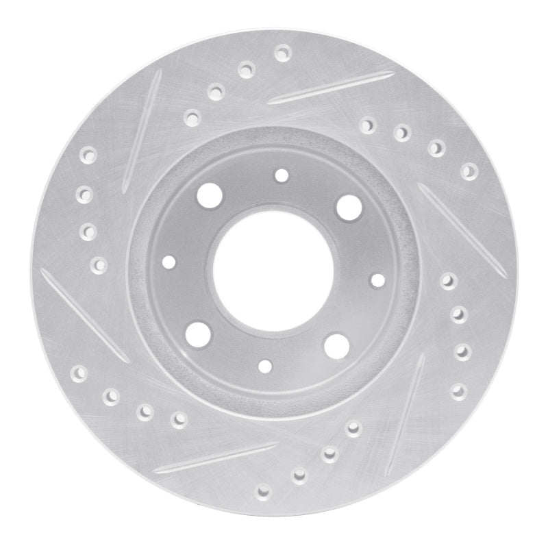 R1 Concepts R1 82-83 Honda Civic Hatchback Front Right Drilled & Slotted Silver Brake Rotor