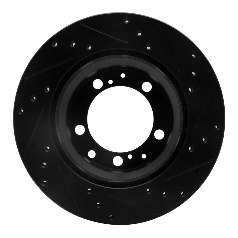 R1 Concepts R1 87-97 Porsche 944 Except Turbo Rear Left Drilled & Slotted Black Brake Rotor