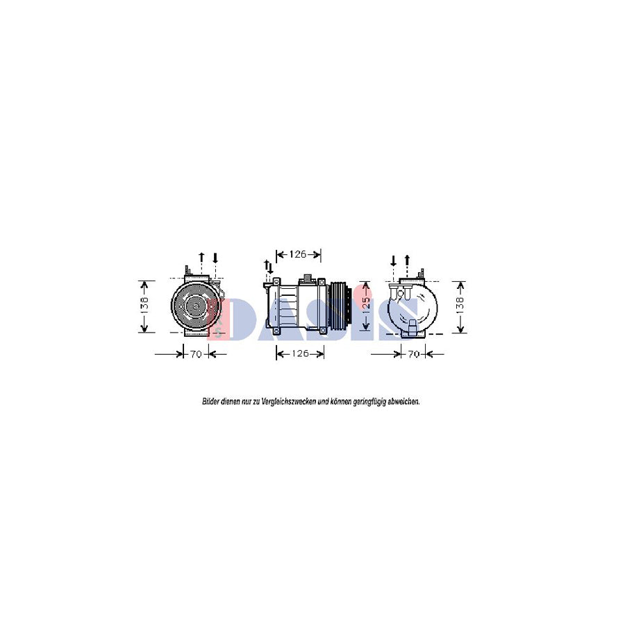 AKS Dasis 850732N Compressor, Air Conditioning Suitable for Mercedes-Benz C-Class
