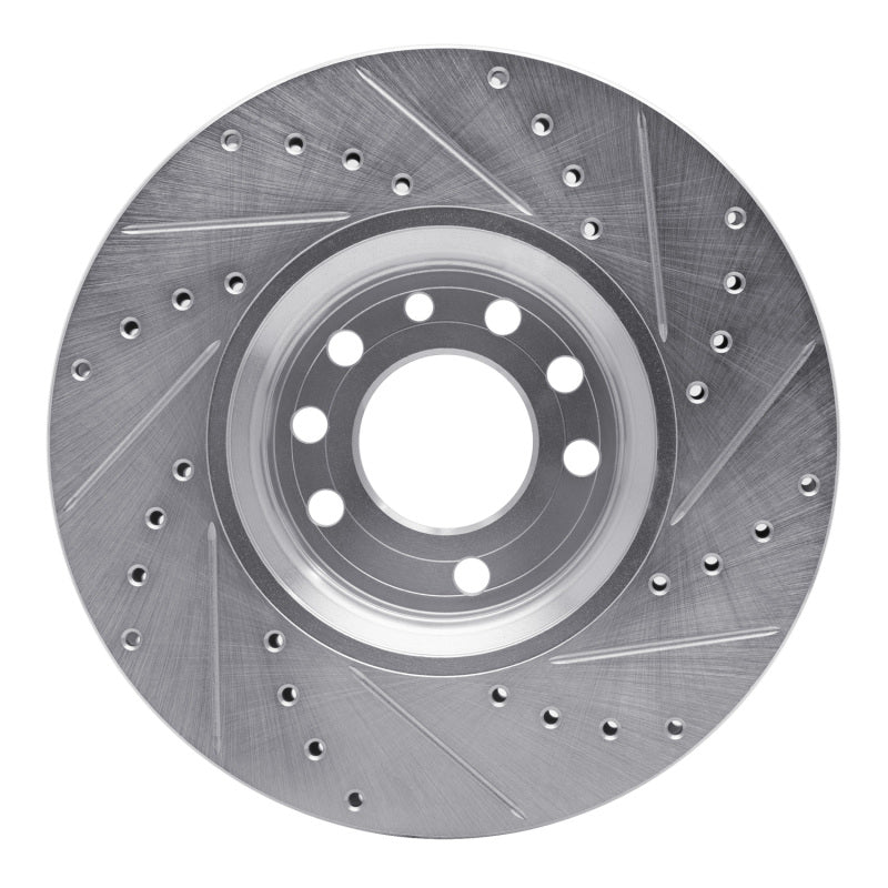 R1 Concepts R1 99-10 Chevrolet ASTRA (Mexico) Front Left Drilled & Slotted Silver Brake Rotor