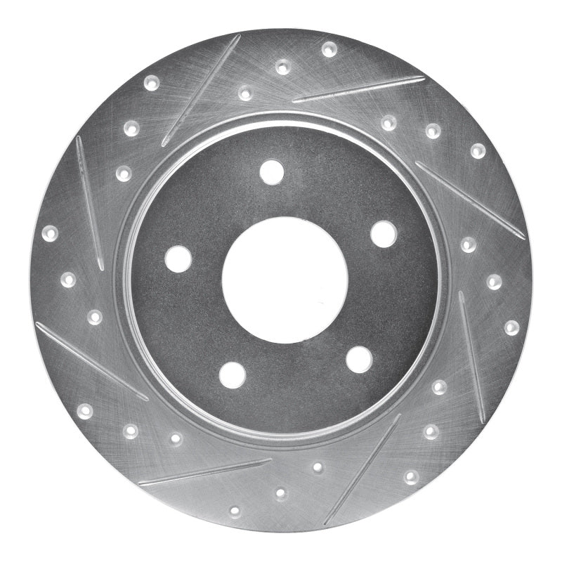 R1 Concepts R1 08-16 Chrysler Town & Country Rear Left Drilled & Slotted Silver Brake Rotor
