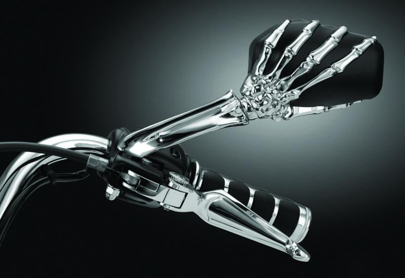 Kuryakyn Skeleton Hand Mirrors Chrome/Black