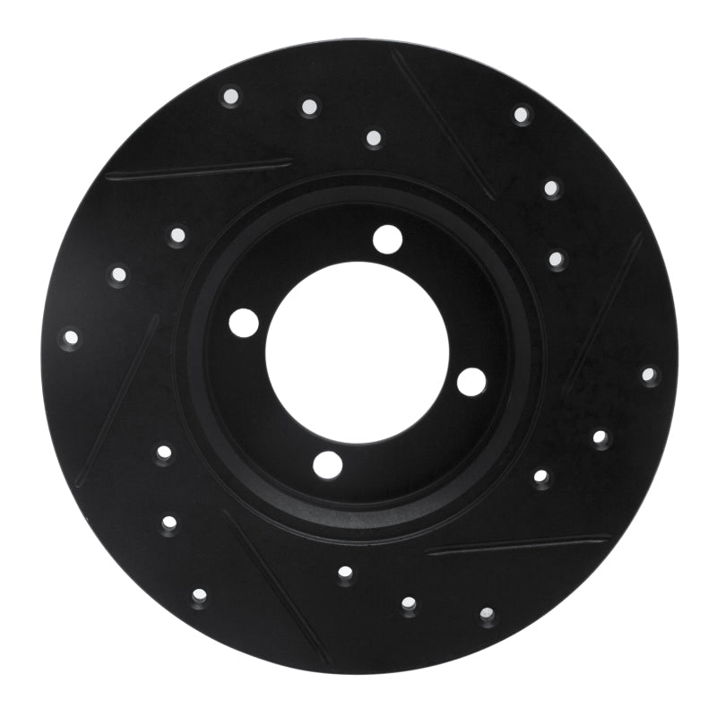 R1 Concepts R1 74-87 Dodge COLT Front Left Drilled & Slotted Black Brake Rotor
