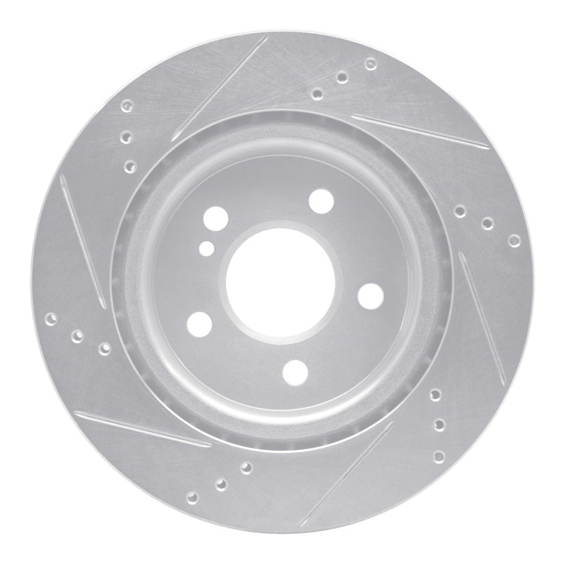 R1 Concepts R1 14-19 Mercedes-Benz CLA250 Rear Right Drilled & Slotted Silver Brake Rotor