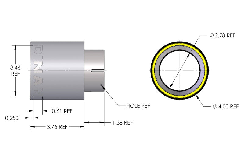 Dinan Double-Walled 4in Clamp-On Exhaust Tip - Polished - 4in Outlet / 2.75in Inlet