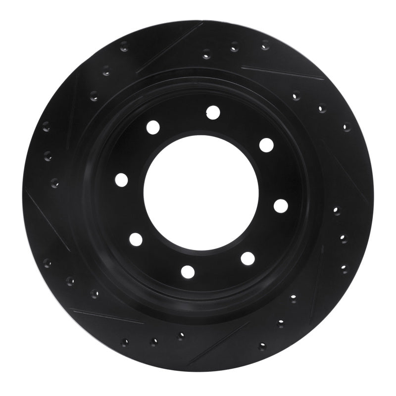 R1 Concepts R1 00-11 Cadillac DTS Rear Right Drilled & Slotted Black Brake Rotor