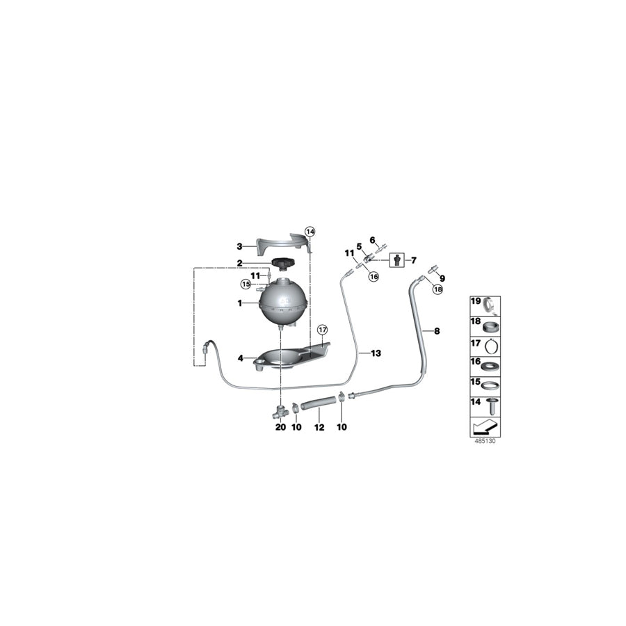 Genuine BMW 17108420395 Vent Pipe EXP. TANK>VALVE (Inc. M6 GT3) | ML Performance US