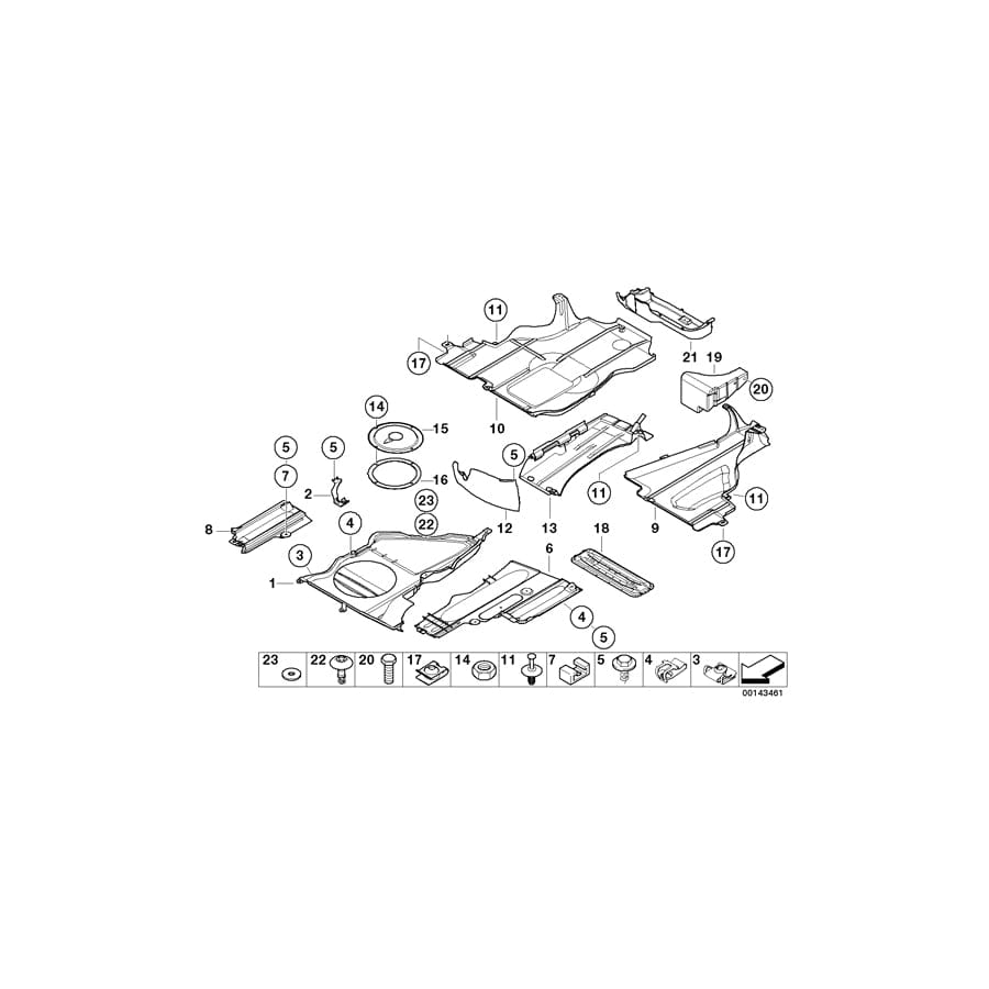 Genuine BMW 41127128476 E60 E64 E63 Cover, Floor Panel Rear (Inc. X5 28iX) 1 | ML Performance UK Car Parts
