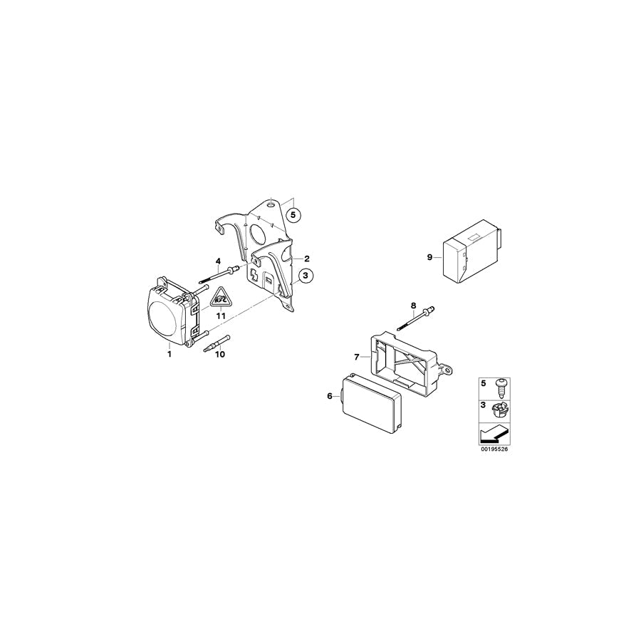 Genuine BMW 66316774510 E60 E61 Bracket For Sensor, Srr (Inc. 535xi) | ML Performance US Car Parts