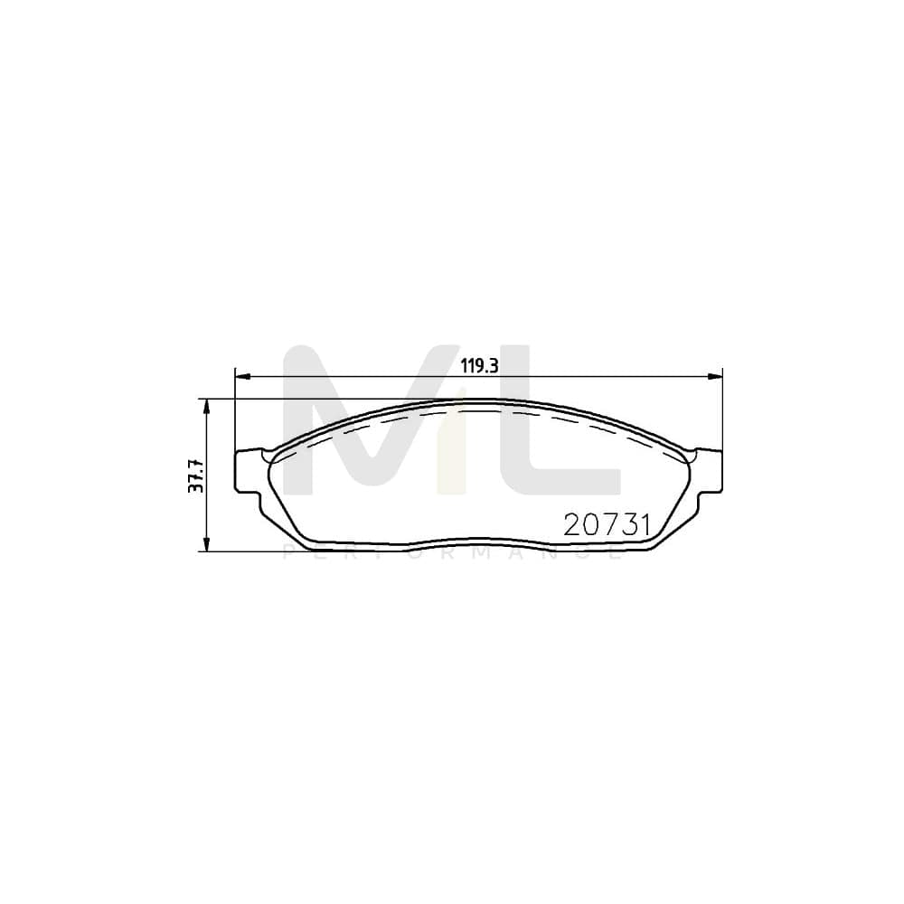Hella 8DB 355 007-281 Brake Pad Set Not Prepared For Wear Indicator