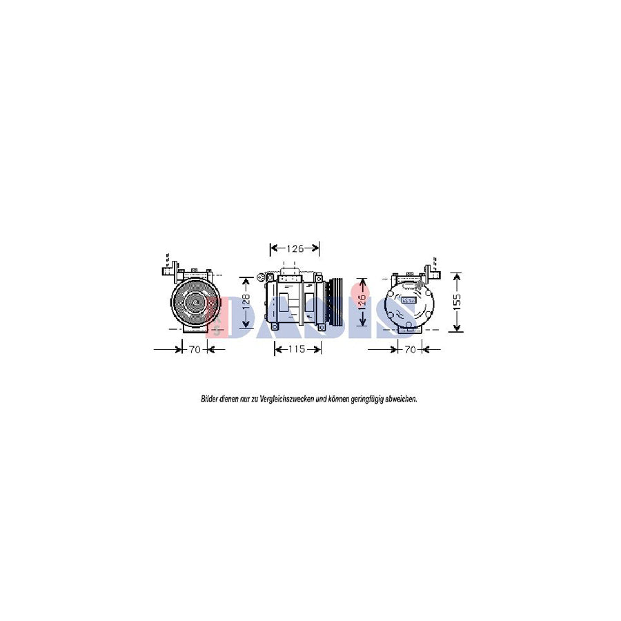AKS Dasis 850741N Compressor, Air Conditioning for BMW 3 Series