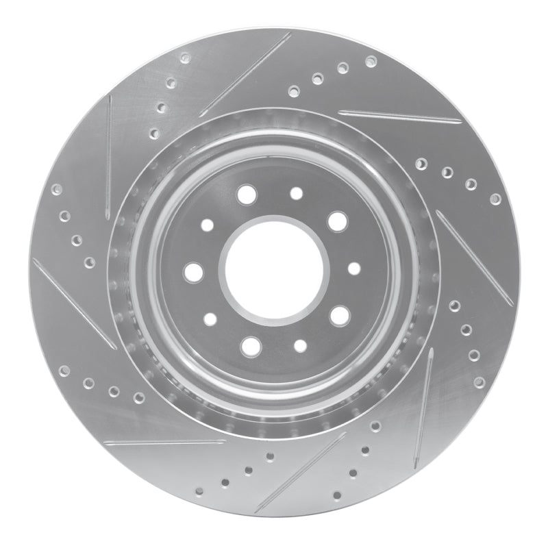 R1 Concepts R1 00-06 Jaguar XJR Front Right Drilled & Slotted Silver Brake Rotor