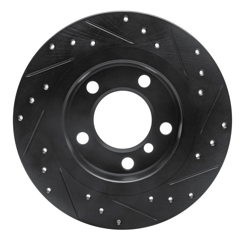 R1 Concepts R1 11-16 Mini Cooper Paceman Rear Left Drilled & Slotted Black Brake Rotor