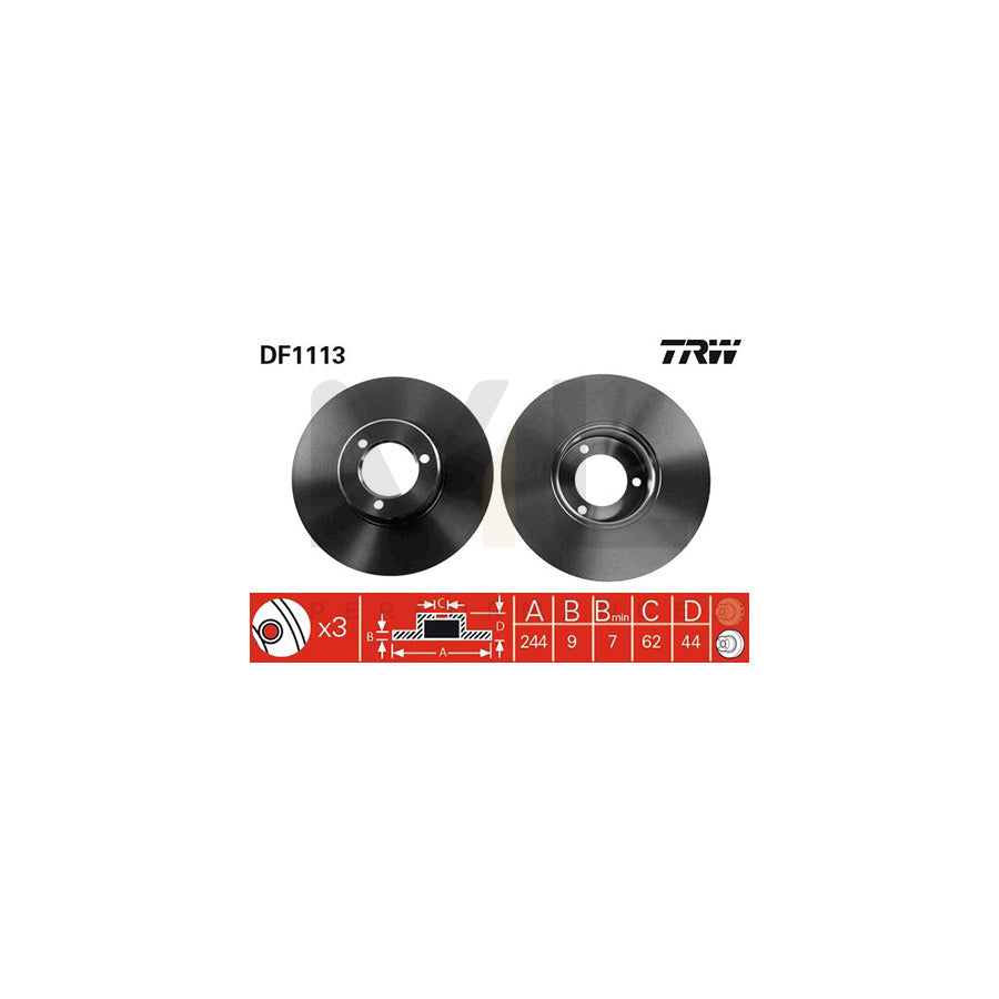 TRW DF1113 Brake Disc Solid | ML Performance Car Parts