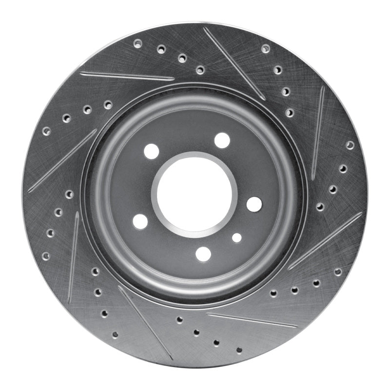 R1 Concepts R1 16-20 Buick Regal Sportback Rear Left Drilled & Slotted Silver Brake Rotor