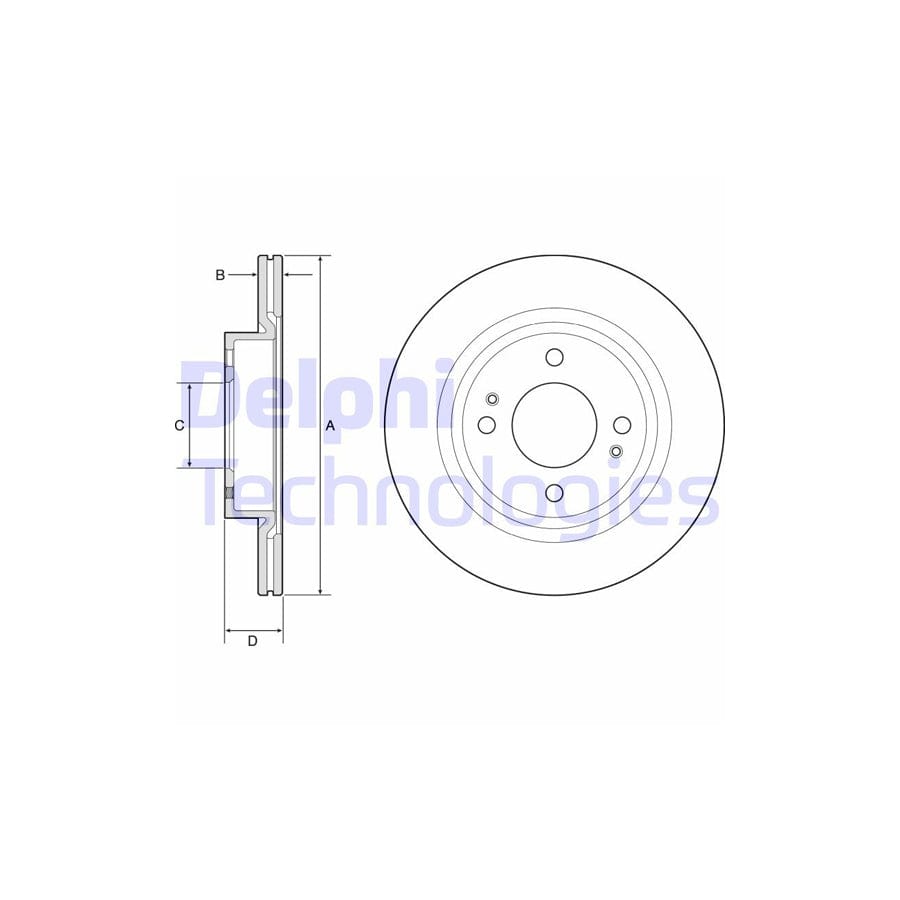 Delphi Bg4830C Brake Disc For Mitsubishi Mirage