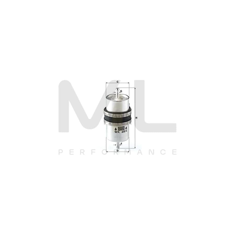 MANN-FILTER WK 68/4 Fuel filter for BMW 7 (E65, E66, E67) In-Line Filter