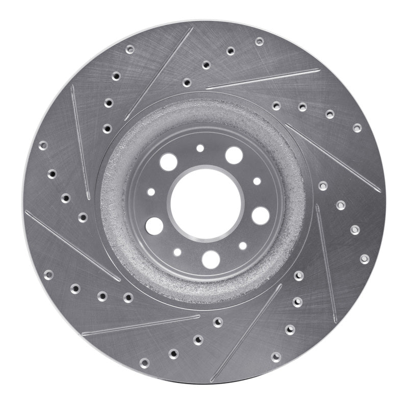 R1 Concepts R1 03-09 Volvo XC90 Front Right Drilled & Slotted Silver Brake Rotor