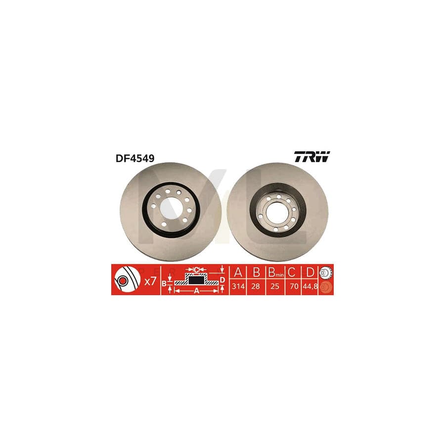 TRW DF4549 Brake Disc Vented, Painted | ML Performance Car Parts