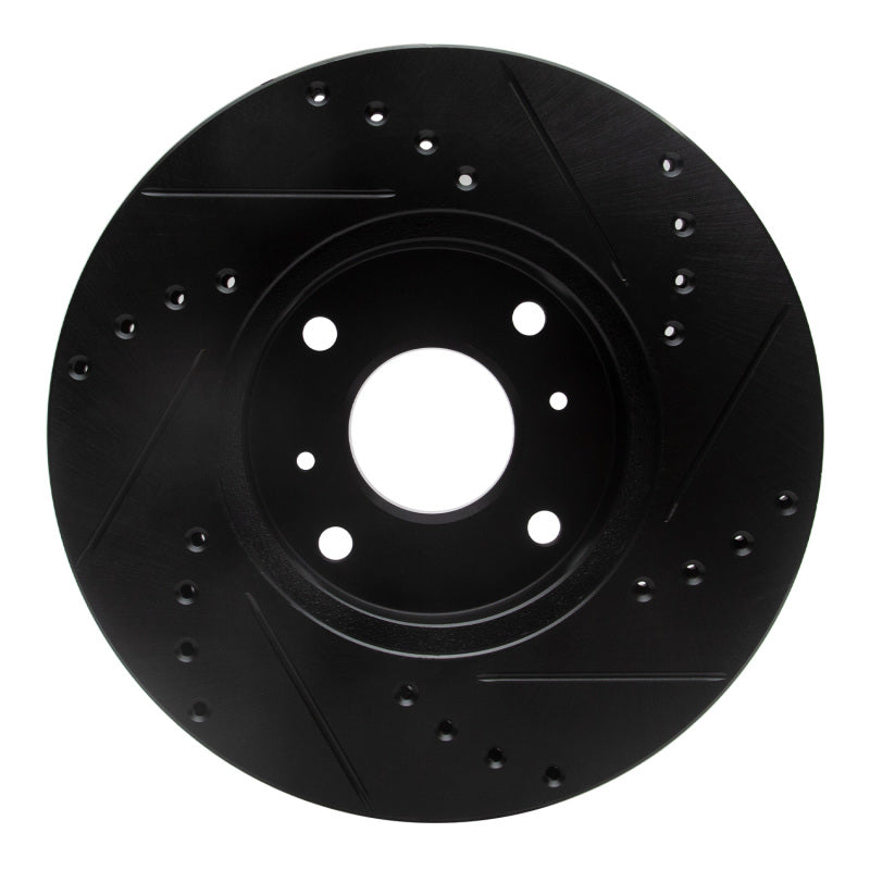 R1 Concepts R1 98-99 Acura CL Front Left Drilled & Slotted Black Brake Rotor