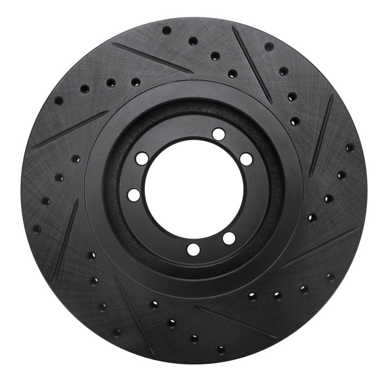 R1 Concepts R1 96-06 Hummer H1 Rear Left Front Left Drilled & Slotted Black Brake Rotor