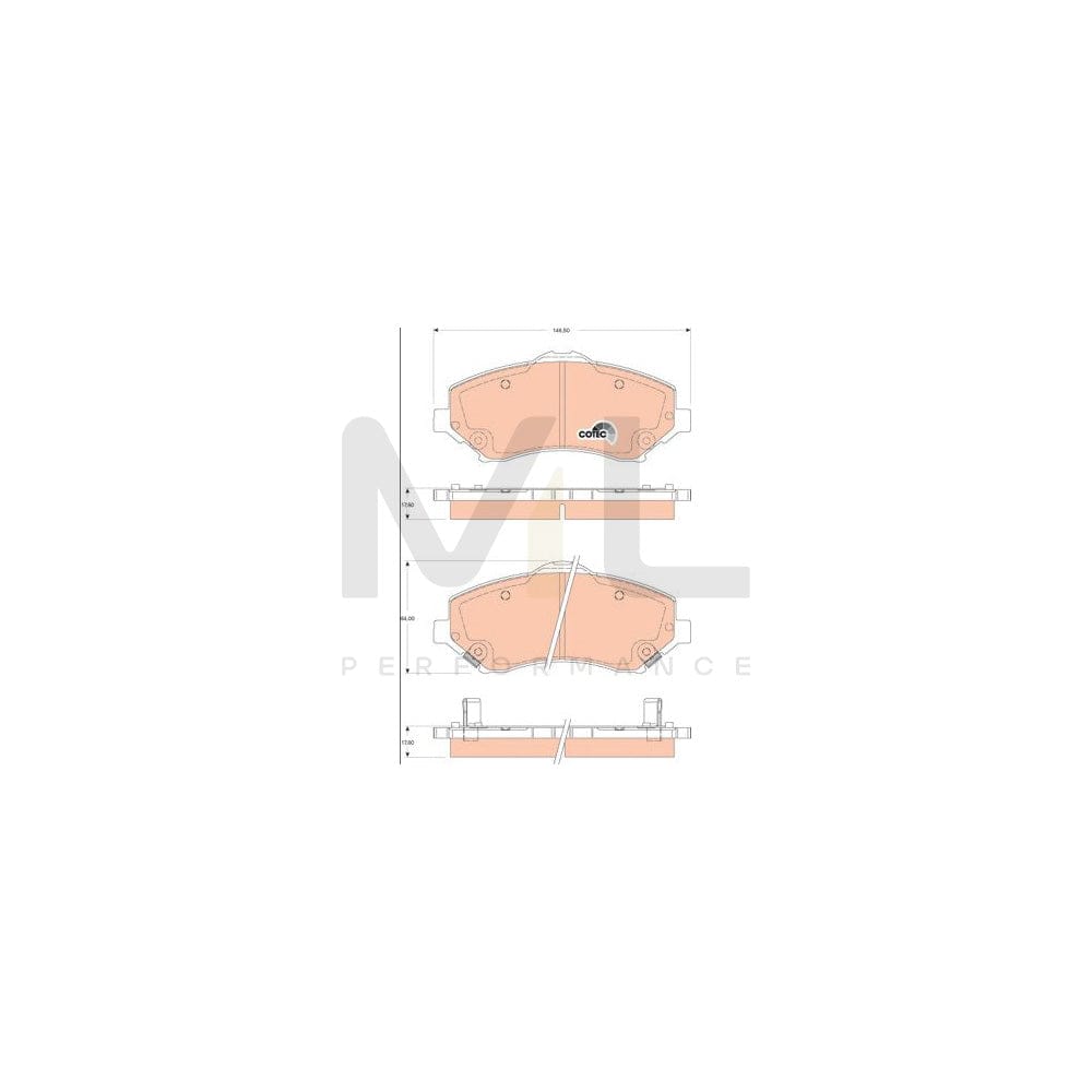 TRW Cotec Gdb4144 Brake Pad Set With Acoustic Wear Warning | ML Performance Car Parts