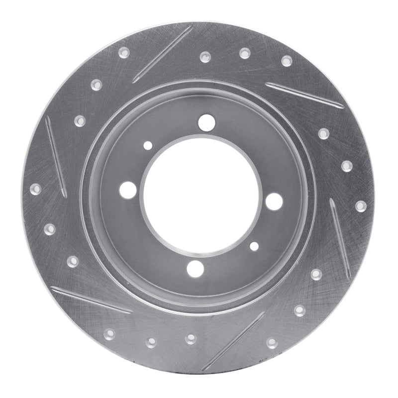 R1 Concepts R1 94-98 Hyundai SONATA Rear Right Drilled & Slotted Silver Brake Rotor