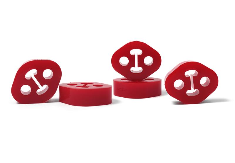 Perrin Performance PERRIN Subaru / Universal 15mm ID 1.5in. Hole Offset Exhaust Hanger - Red (Sold Individually)