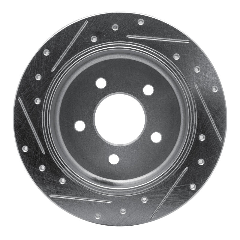 R1 Concepts R1 96-02 Ford Crown Victoria Rear Right Drilled & Slotted Silver Brake Rotor