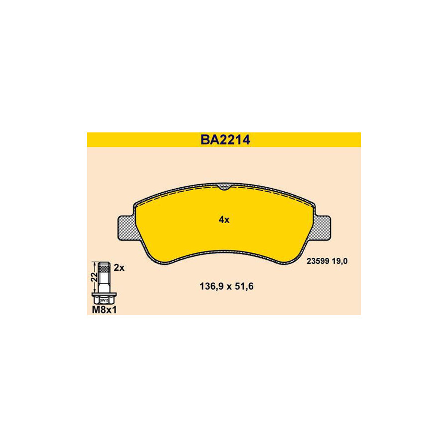 Barum Ba2214 Brake Pad Set