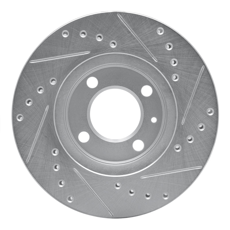 R1 Concepts R1 86-08 Volkswagen Quantum Front Left Drilled & Slotted Silver Brake Rotor