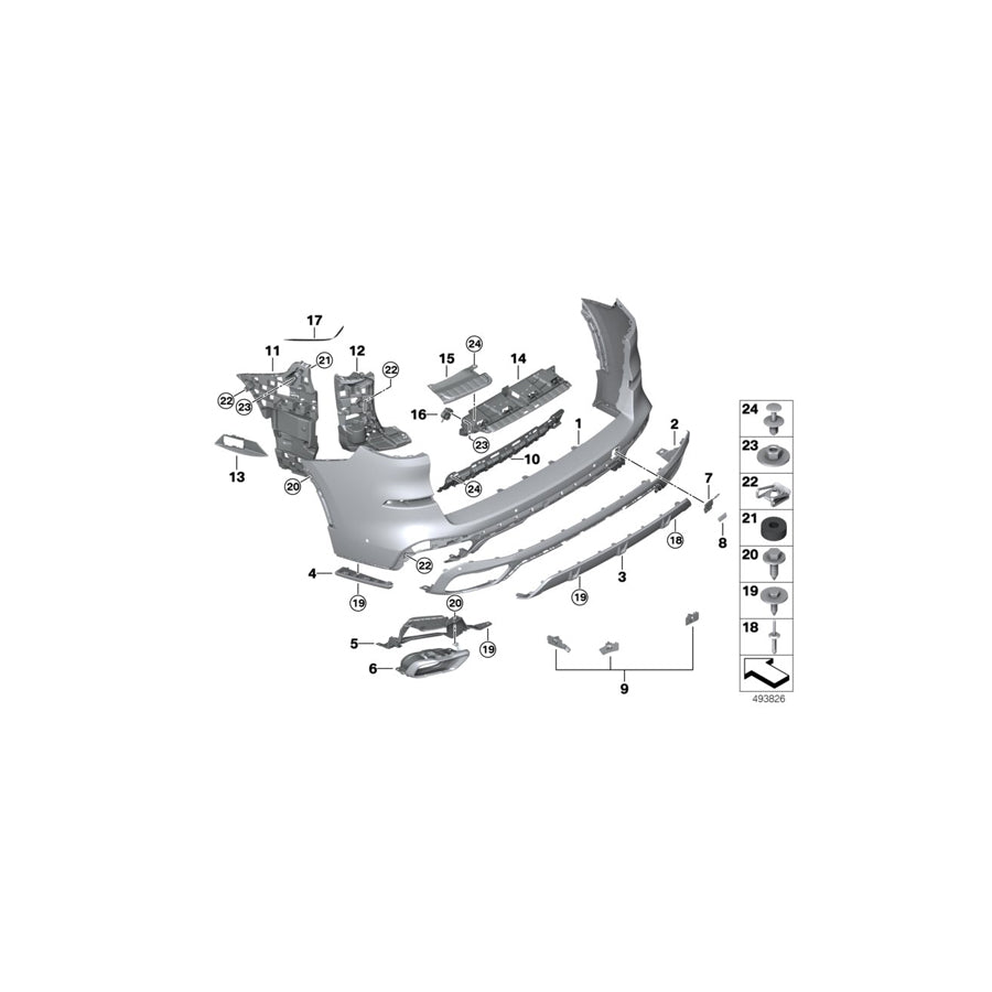 Genuine BMW 51128069245 G05 Mount For Bumper, Inside Left (Inc. X5) | ML Performance US Car Parts