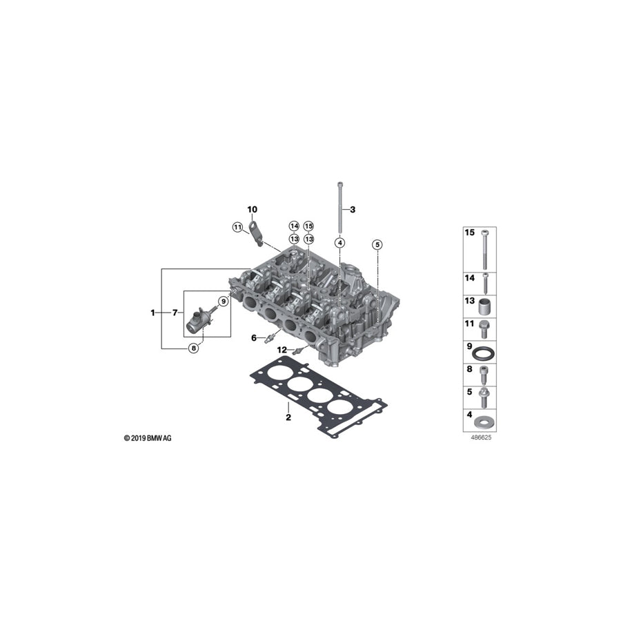 Genuine BMW 11121019167 G01 Cylinder Head With Valve Gear (Inc. X3 30eX) | ML Performance US Car Parts