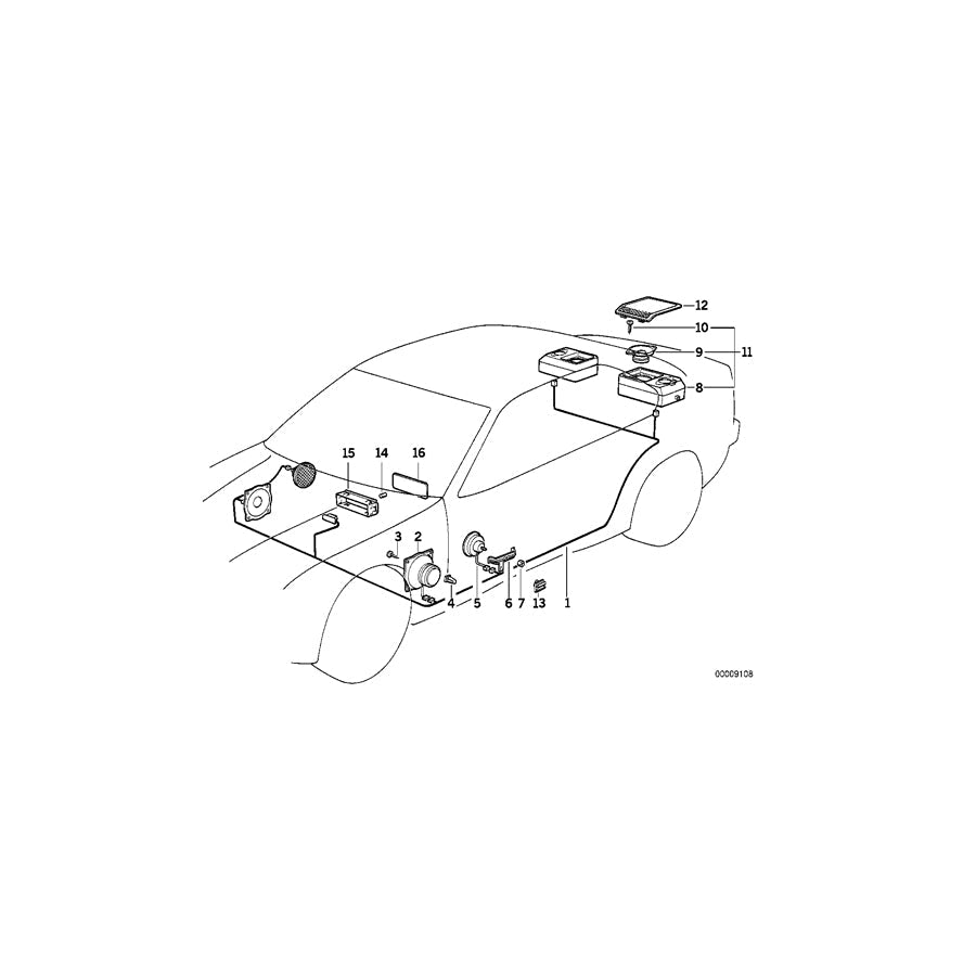 Genuine BMW 65138361406 E36 Rear Right Loudspeaker STEREO SYSTEM (Inc. 325i, 320i & 325td) | ML Performance US Car Parts