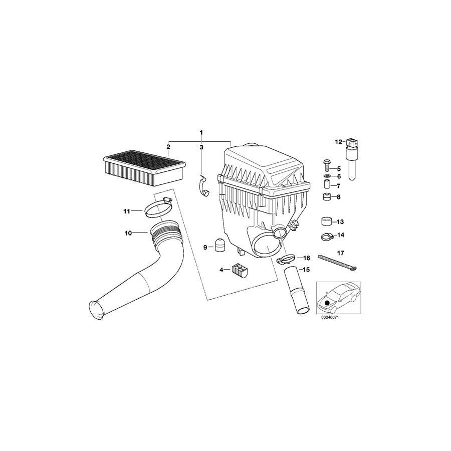 Genuine BMW 13711436389 E38 Intake Muffler Right (Inc. 750i, 750iLP & L7) | ML Performance US Car Parts
