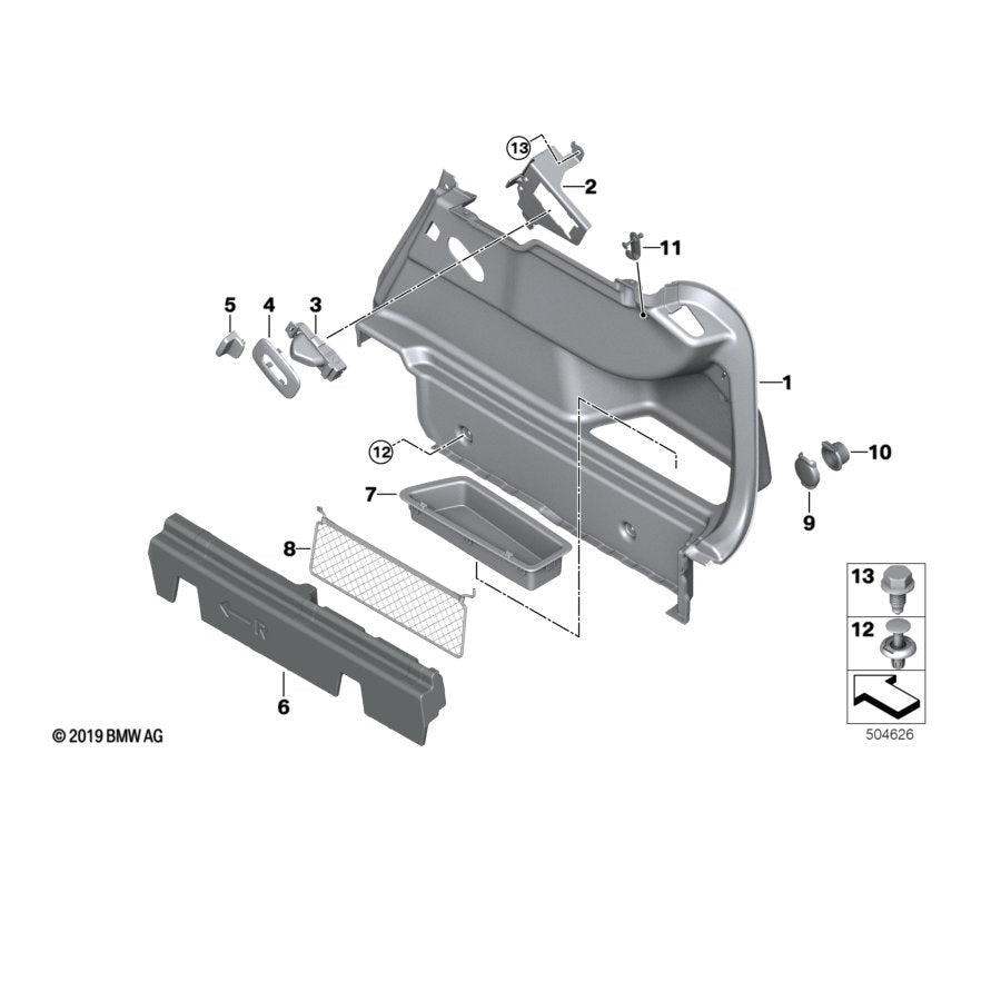 Genuine BMW 51477475730 F44 Right Trunk Trim (Inc. 228iX, 220d & M235iX) | ML Performance US Car Parts