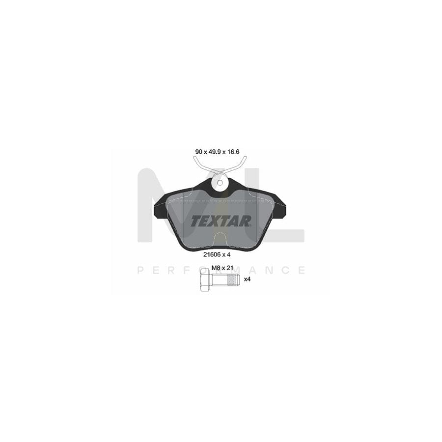 TEXTAR 2160601 Brake pad set not prepared for wear indicator, with brake caliper screws | ML Performance Car Parts