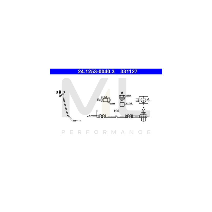 ATE 24.1253-0040.3 Brake Hose 190mm