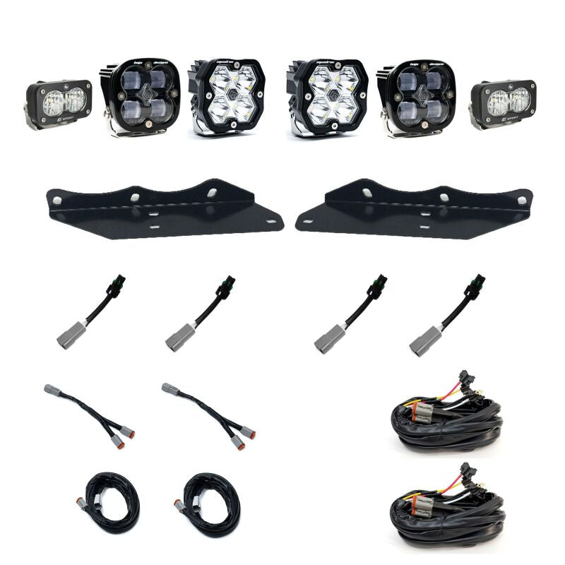 Baja Designs 17-20 Ford Raptor Squadron 2.0 Sport (Spot) + 1.0 SAE + S2 Sport W/C Fog Pkt Kit -Clear