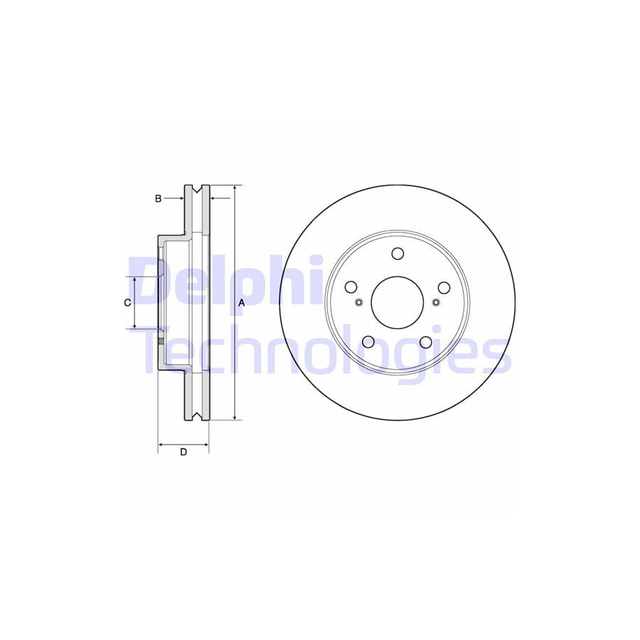 Delphi Bg4758C Brake Disc For Toyota Hilux Vii Pickup