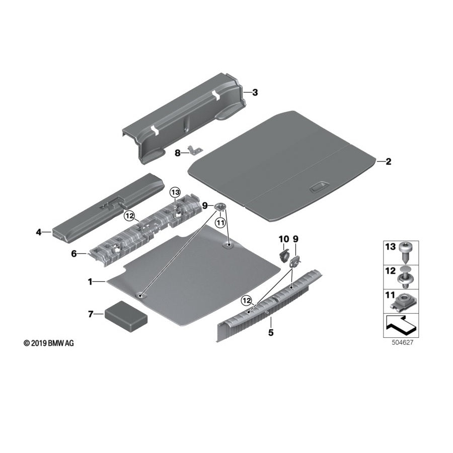 Genuine BMW 51477475716 F44 Trim Panel, Cross Member, Trunk (Inc. 218i, 220d & M235iX) | ML Performance US Car Parts