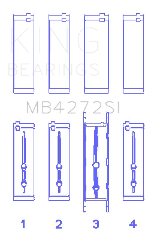 King Engine Bearings Holden Alloytec 175/190 (Size +0.75mm) Main Bearing Set
